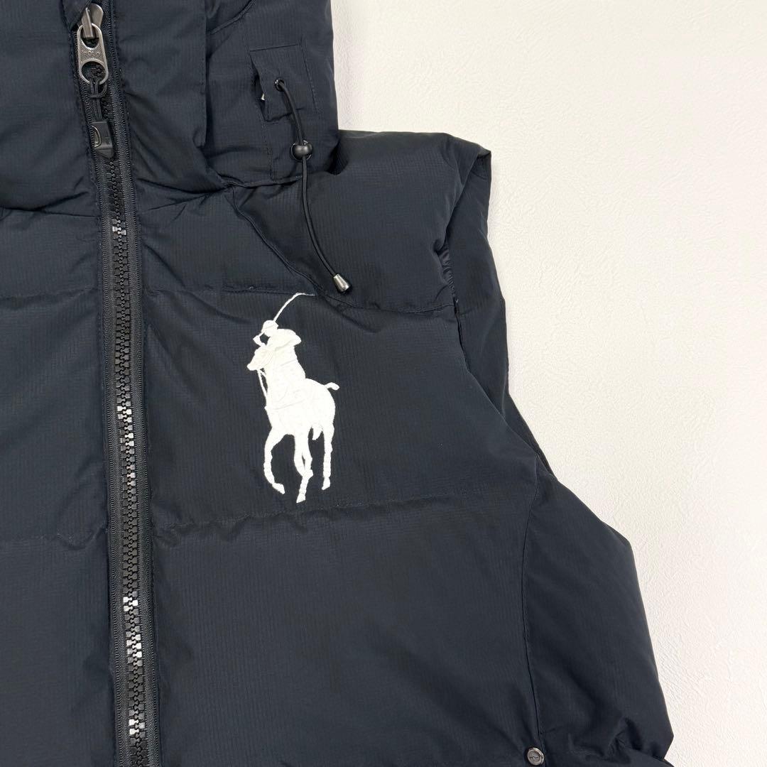 平成ギャル ダウンベスト ビッグポニー フード 近年 ブラック S