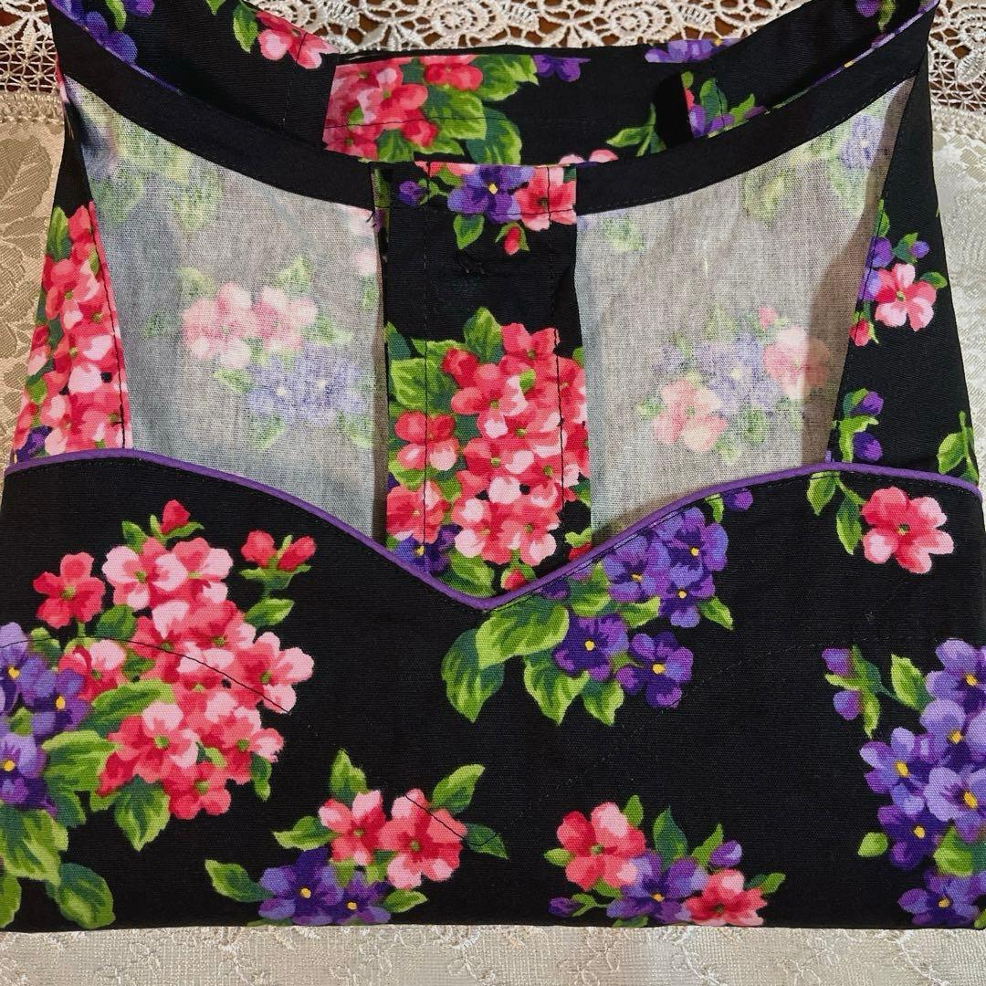 ーFEILERー　フェイラー 黒　ビオラ柄エプロン　未使用品