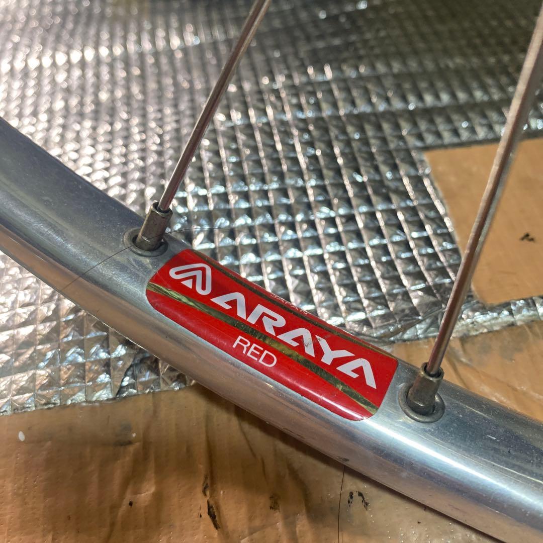 美品！　araya red × dura-ace　ホイール njs　ピスト 競輪