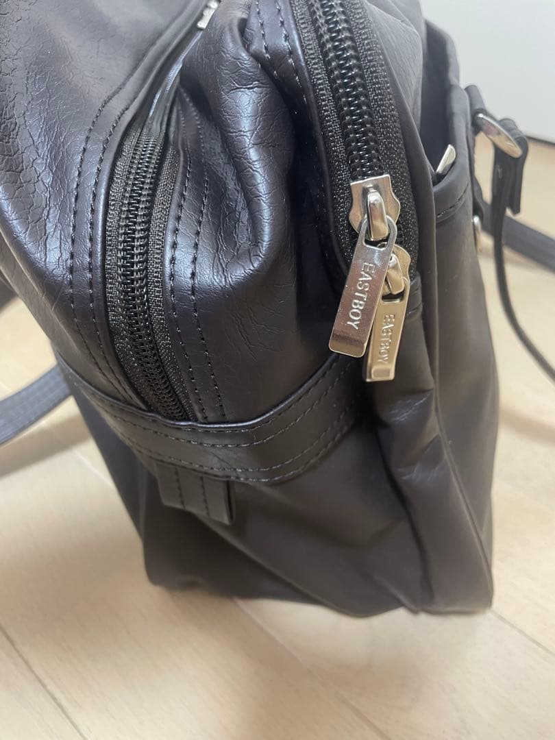 EASTBOY スクールバッグ　焦げ茶　ピンク女神刺繍　ブラウン　スクバ