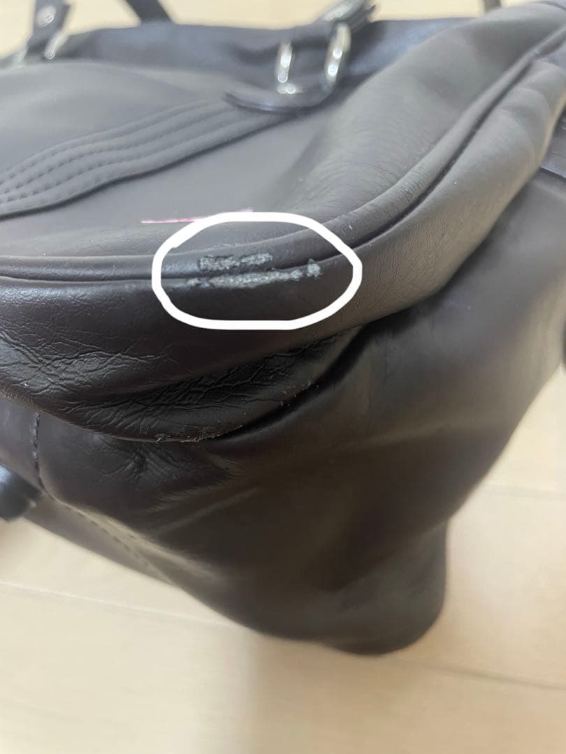 EASTBOY スクールバッグ　焦げ茶　ピンク女神刺繍　ブラウン　スクバ