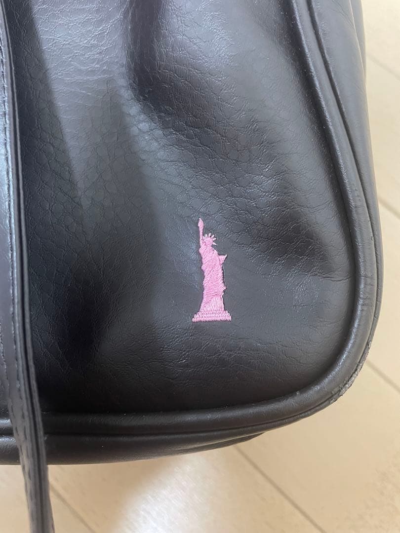 EASTBOY スクールバッグ　焦げ茶　ピンク女神刺繍　ブラウン　スクバ