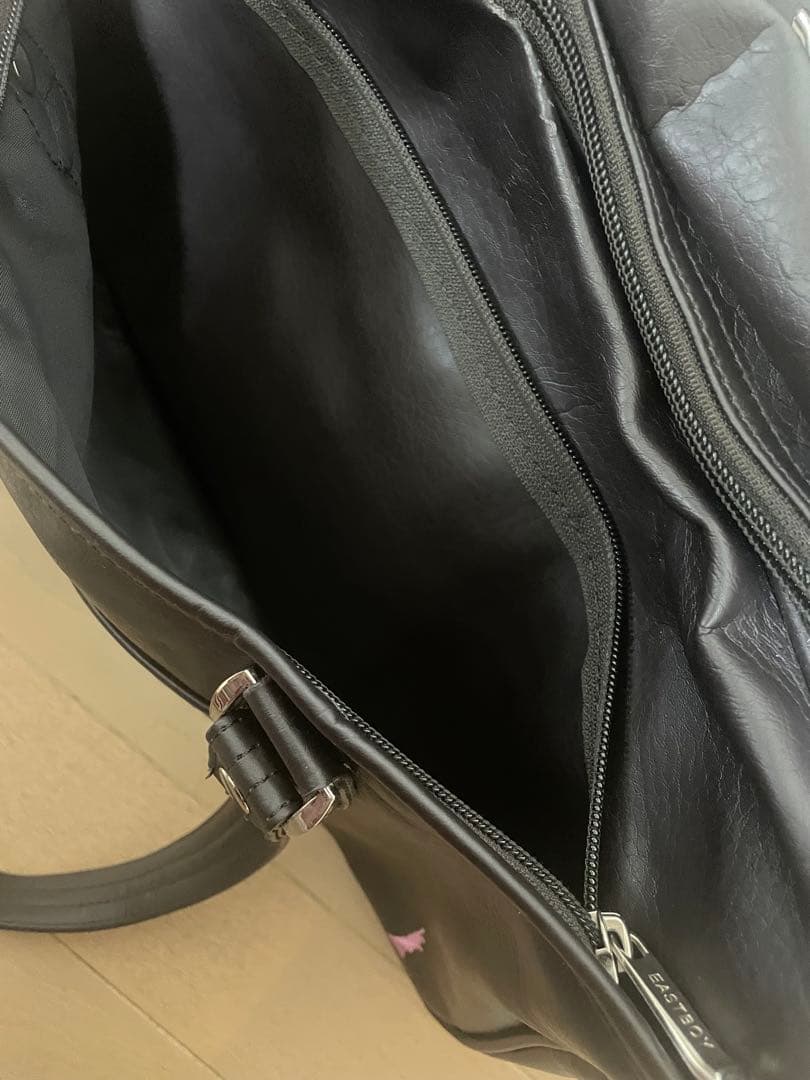 EASTBOY スクールバッグ　焦げ茶　ピンク女神刺繍　ブラウン　スクバ