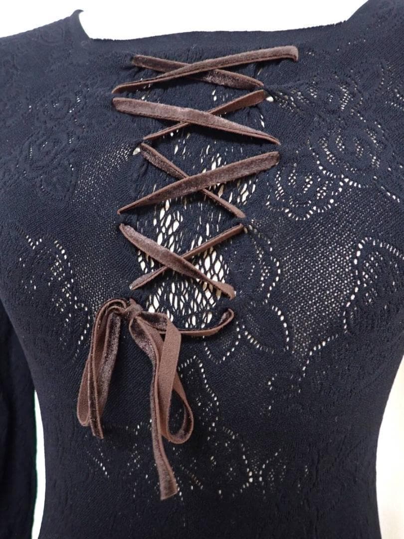 B1449【チャコット】美品★黒/ノーソーイング/トップス/社交ダンス