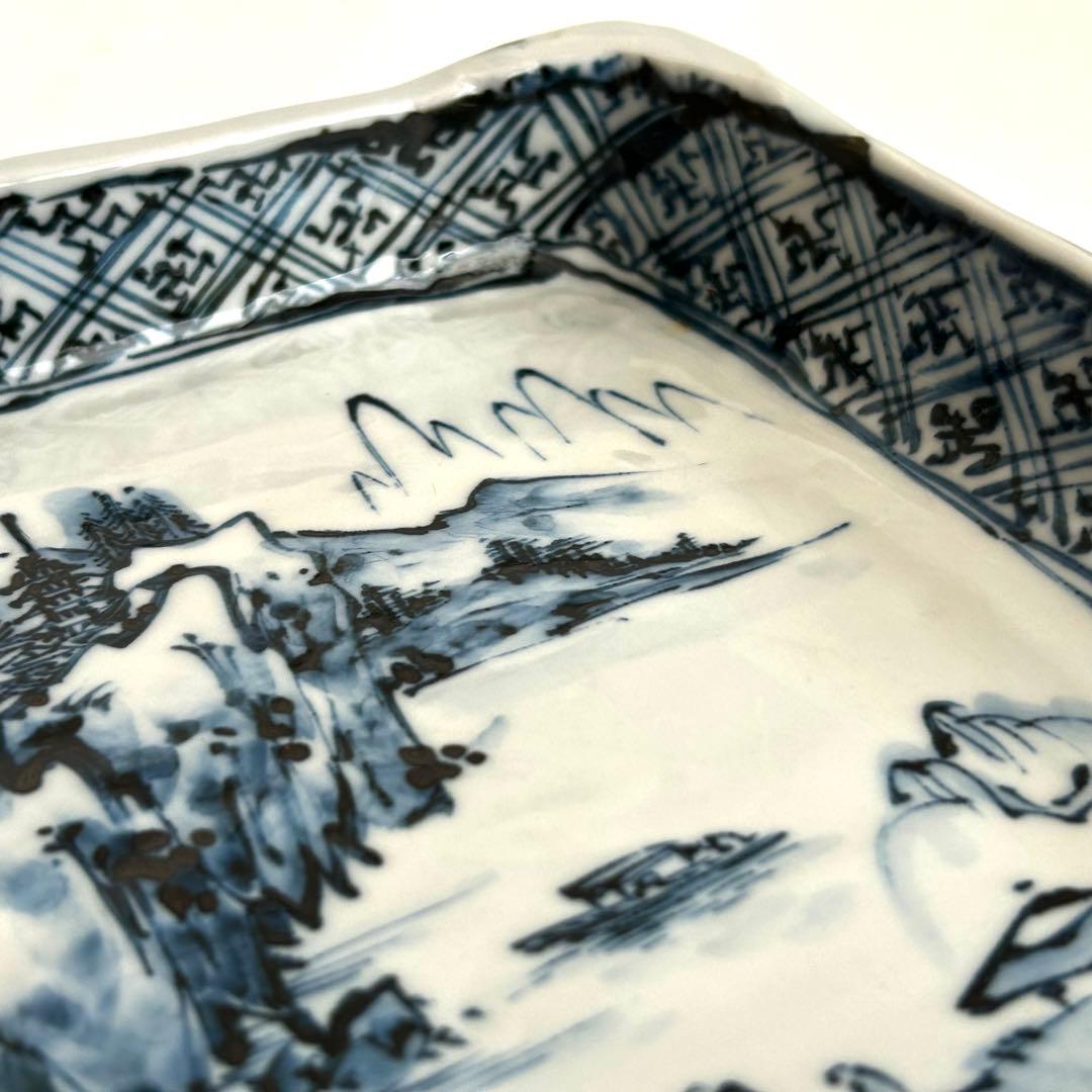 京焼 清水焼 六斎陶房 幸之介窯 染付 角皿 箱付 和食器 鉢 皿