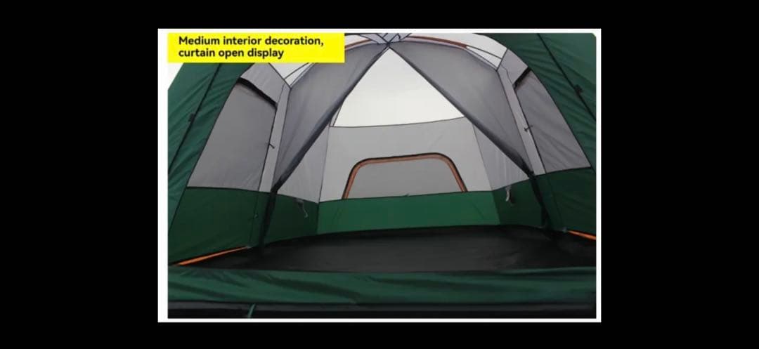 ベージュ ドーム型キャンプテント 6〜人用