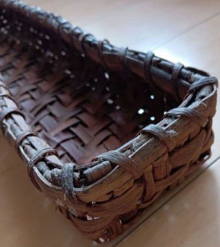 美品 山葡萄かご 網代 カトラリー 国産 作家物 天然素材 日本製