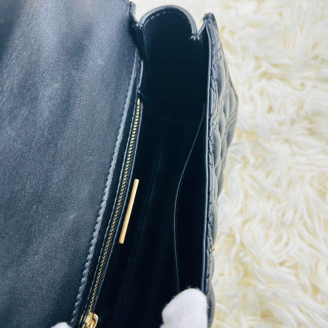 トリーバーチ＊キルティング クロスボディ ゴールドチェーン レザーブラック