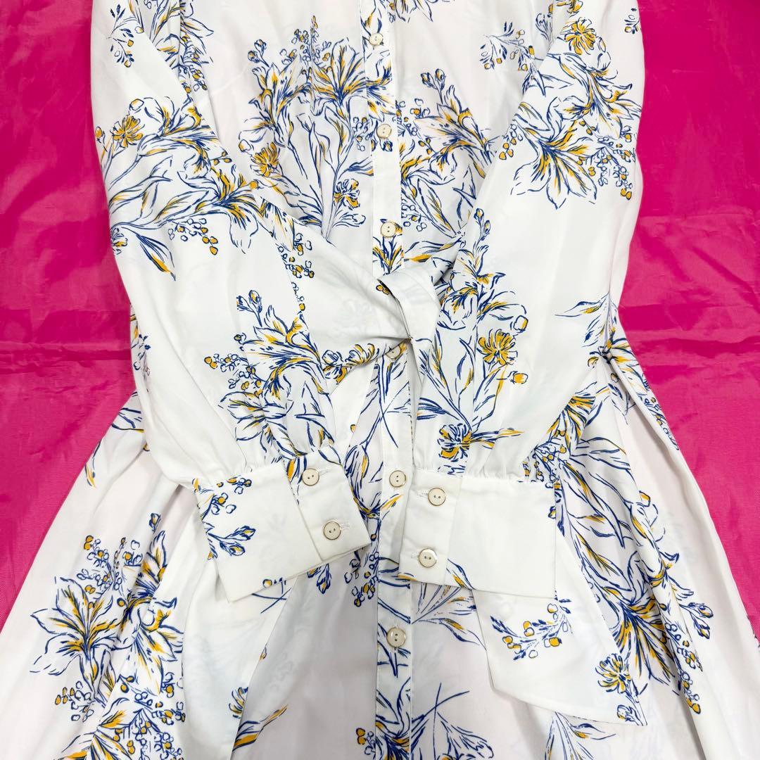 【美品✨】ダイアグラム ワンピース ロング 花柄　プリント シャツ リボン　36