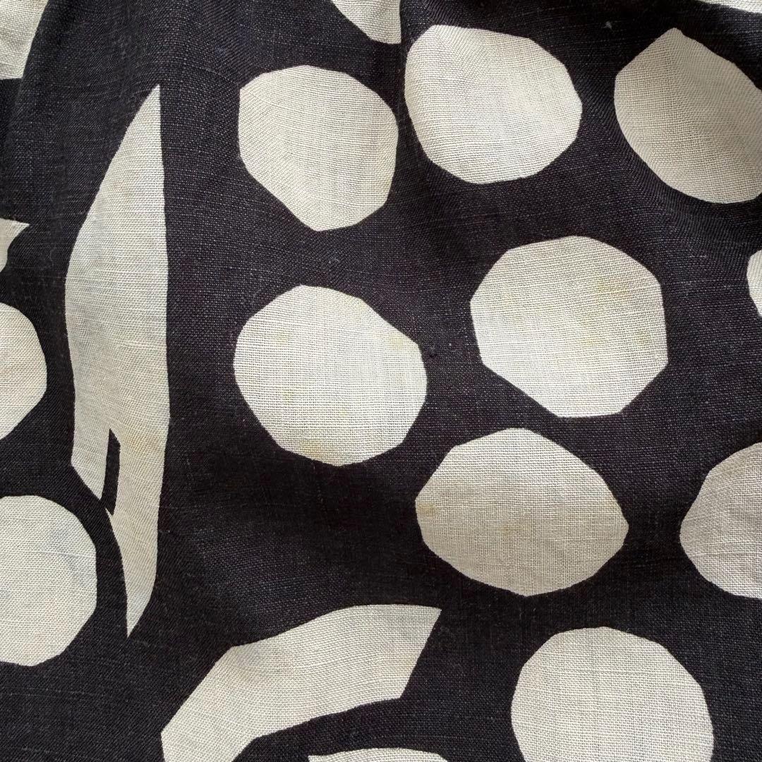 SOU・SOU 浴衣みたて 南天竹 麻100% 和柄ワンピース 黒