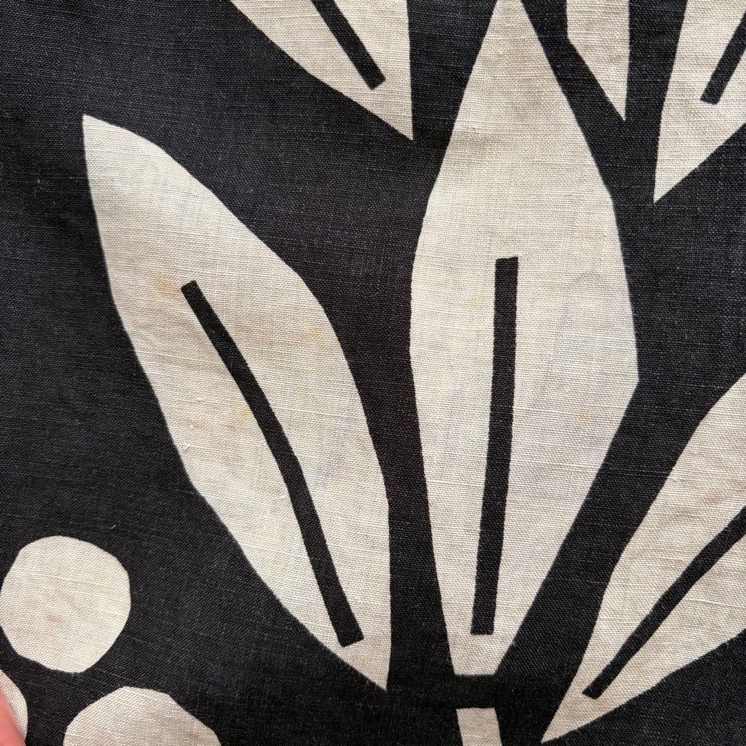 SOU・SOU 浴衣みたて 南天竹 麻100% 和柄ワンピース 黒