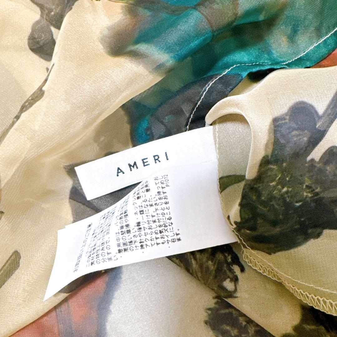 ワンピース Ameri SCAN FLOWER CHIFFON DRESS M