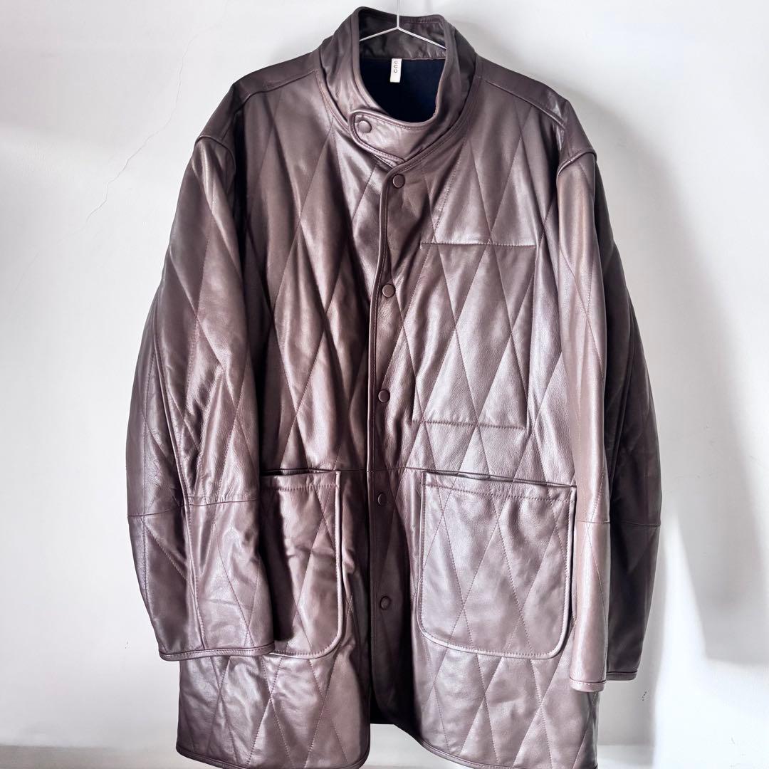 tmz　CCU 茶 キルティング ジャケット レザー　コート