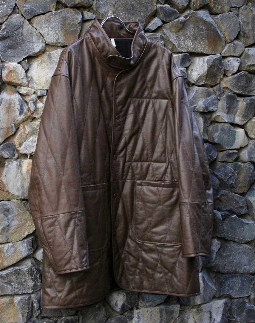 tmz　CCU 茶 キルティング ジャケット レザー　コート