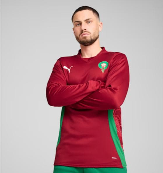 新品 PUMA サッカー モロッコ代表 プレマッチ スウェットトップ S