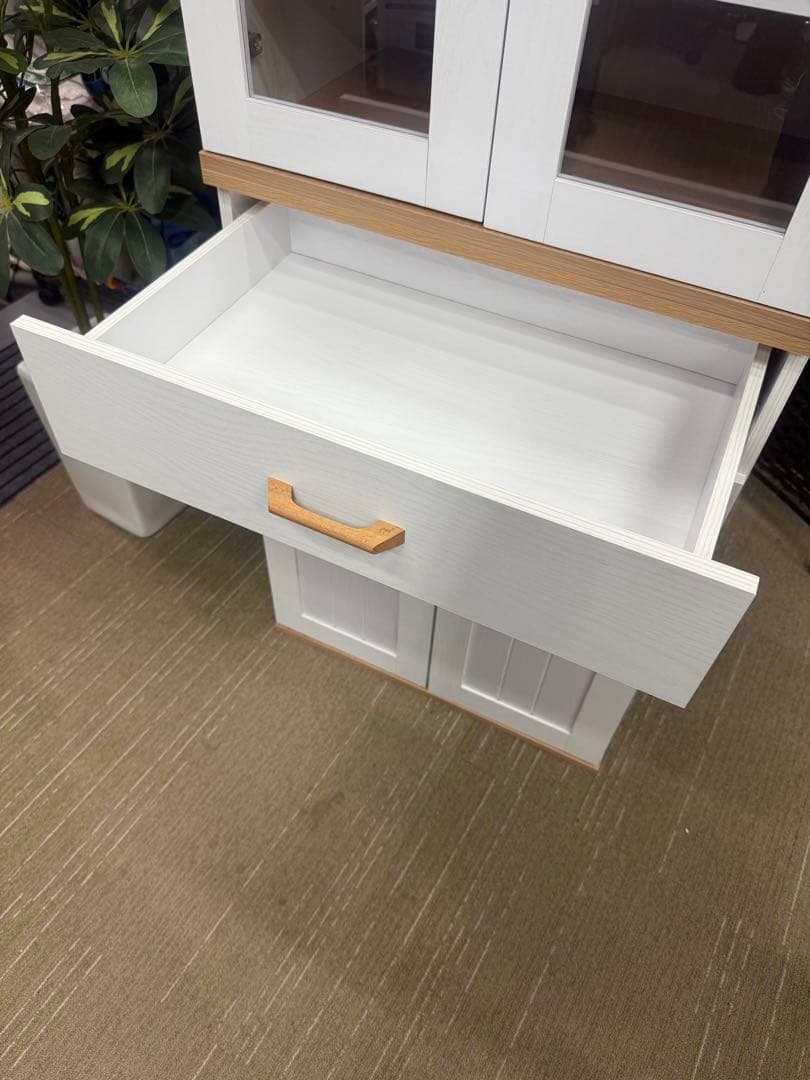 【超美品】ナフコ セリカシリーズ キャビネット　食器棚60HD 60Gセット