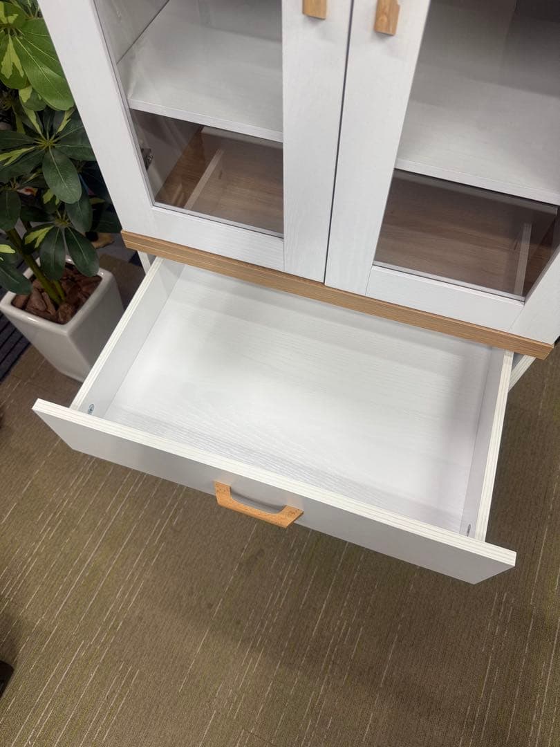 【超美品】ナフコ セリカシリーズ キャビネット　食器棚60HD 60Gセット