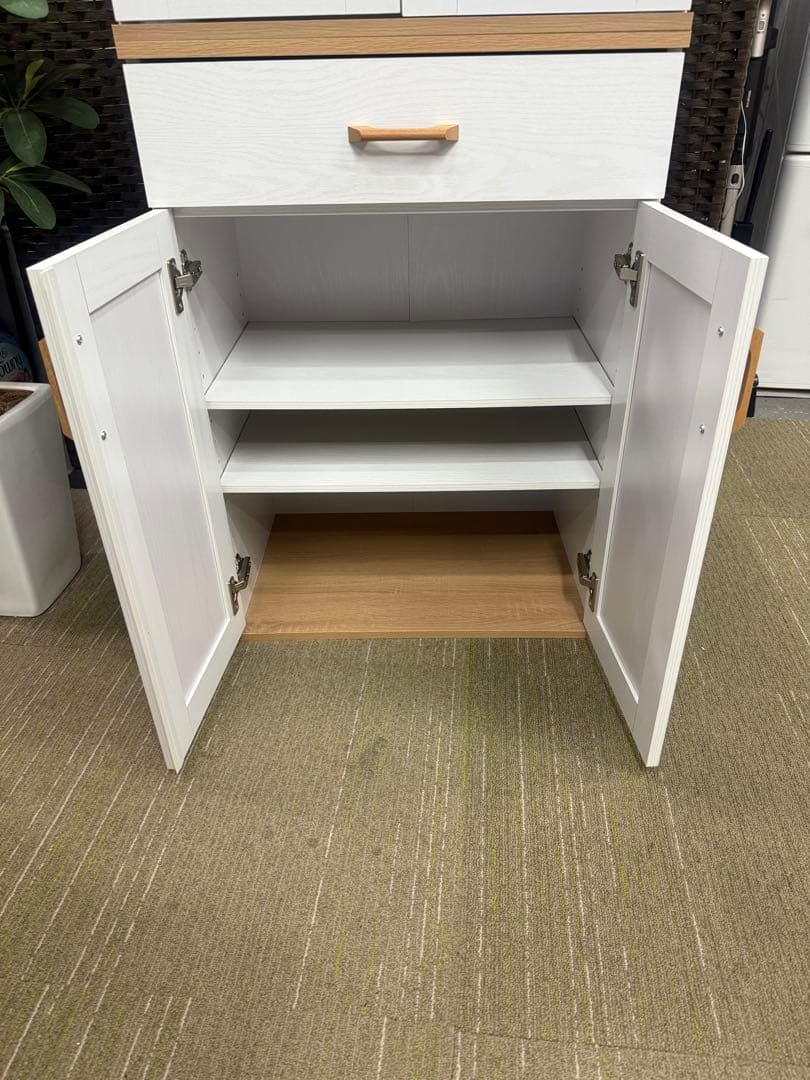 【超美品】ナフコ セリカシリーズ キャビネット　食器棚60HD 60Gセット