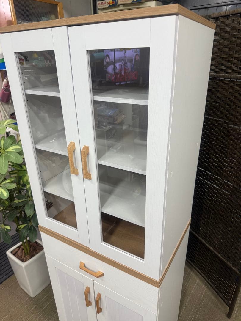 【超美品】ナフコ セリカシリーズ キャビネット　食器棚60HD 60Gセット