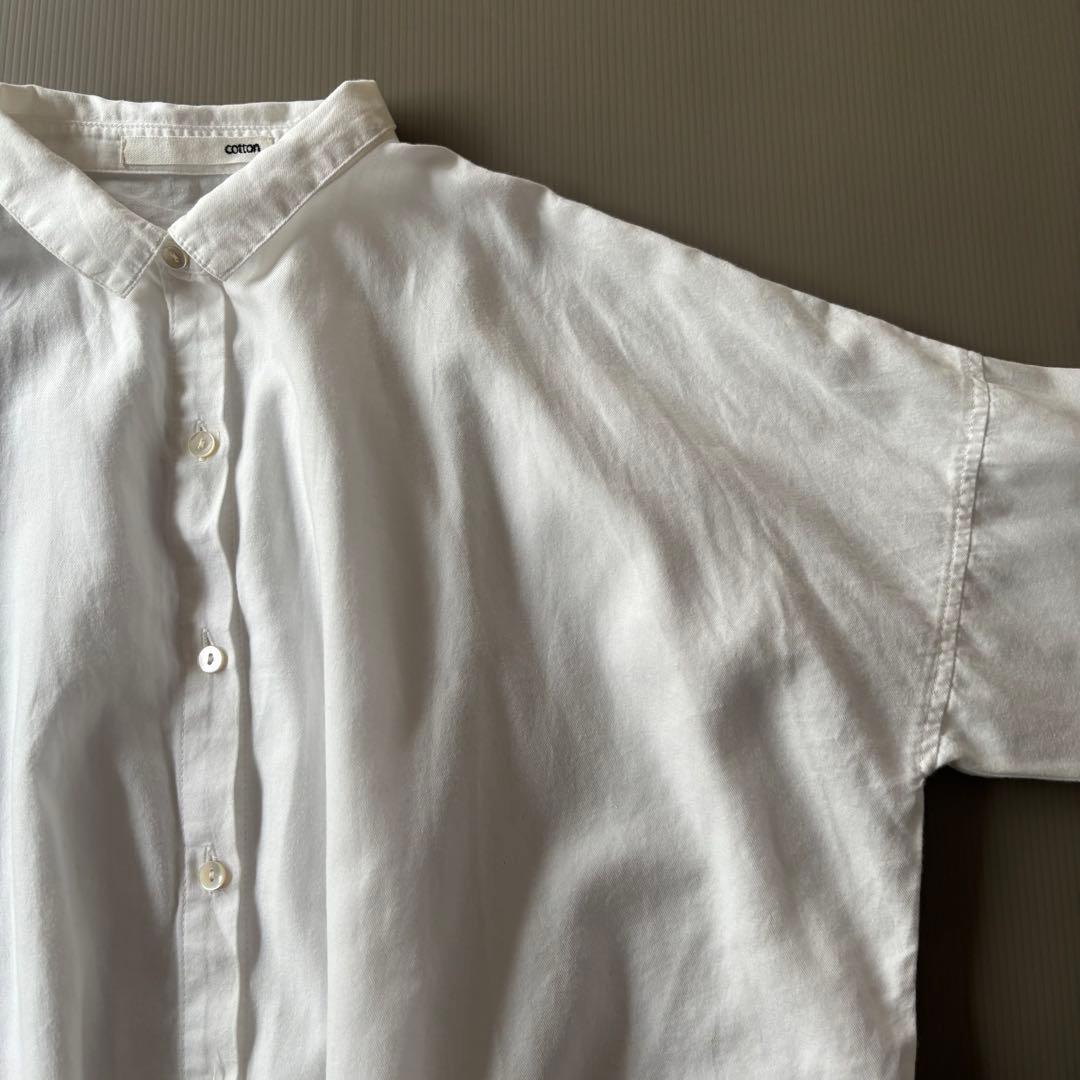 【美品】evam eva コットンタックブラウス　日本製　ゆったり