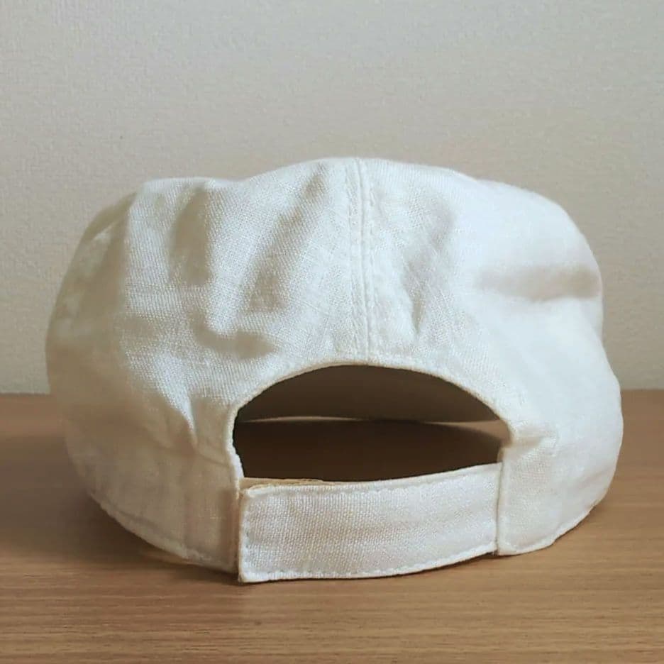 雰囲気抜群 HERMES リネンキャップ 白 58 フランス製 d63