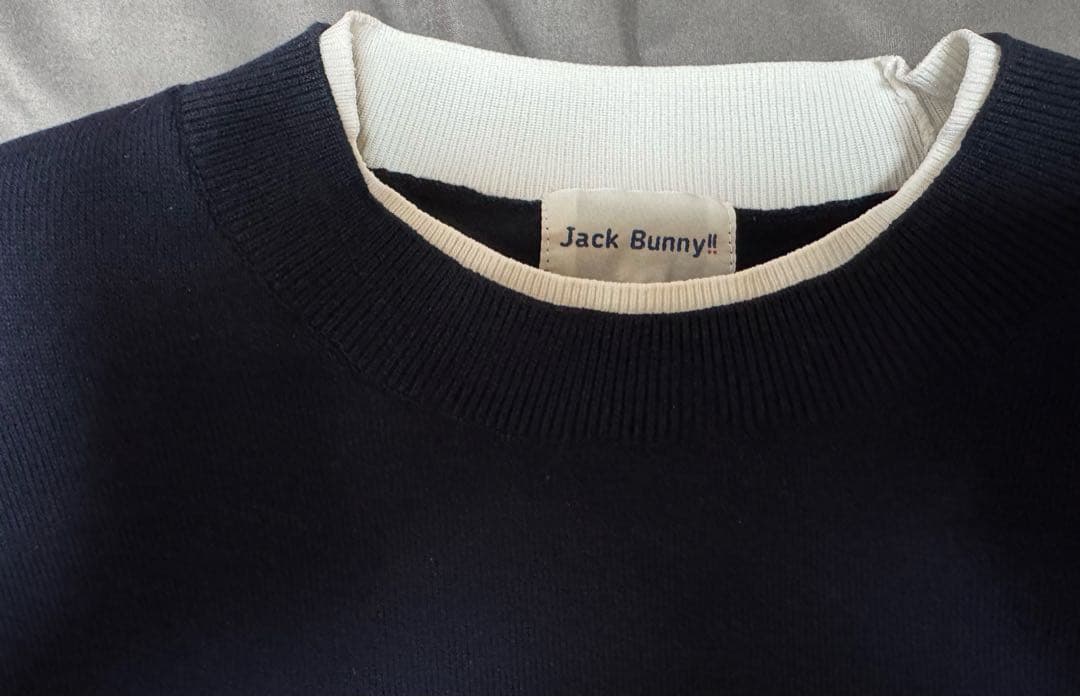 Jack Bunny!! ジャックバニー トップス ネイビー＆ホワイト 薄手