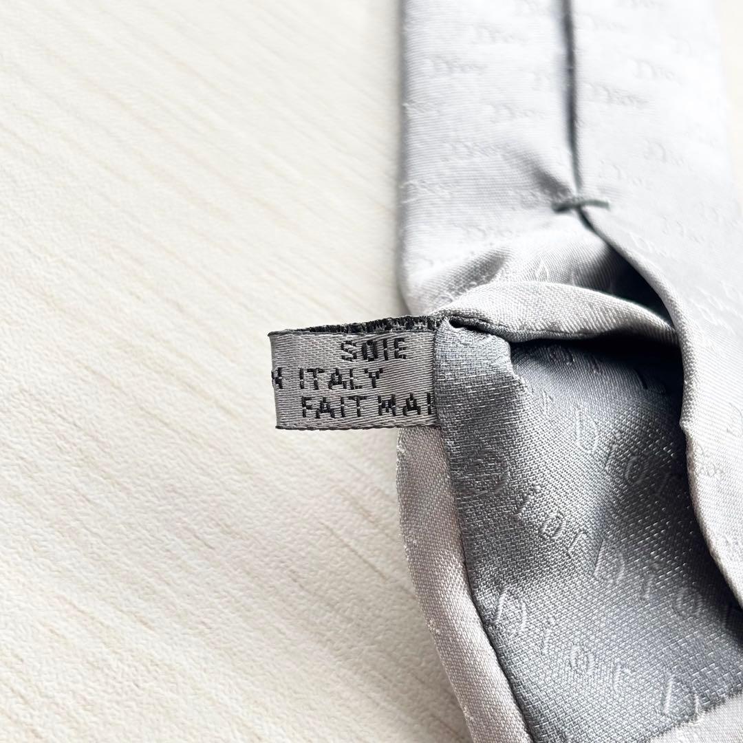 Dior homme ディオールオム ロゴ 総柄 グレー シルク ネクタイ