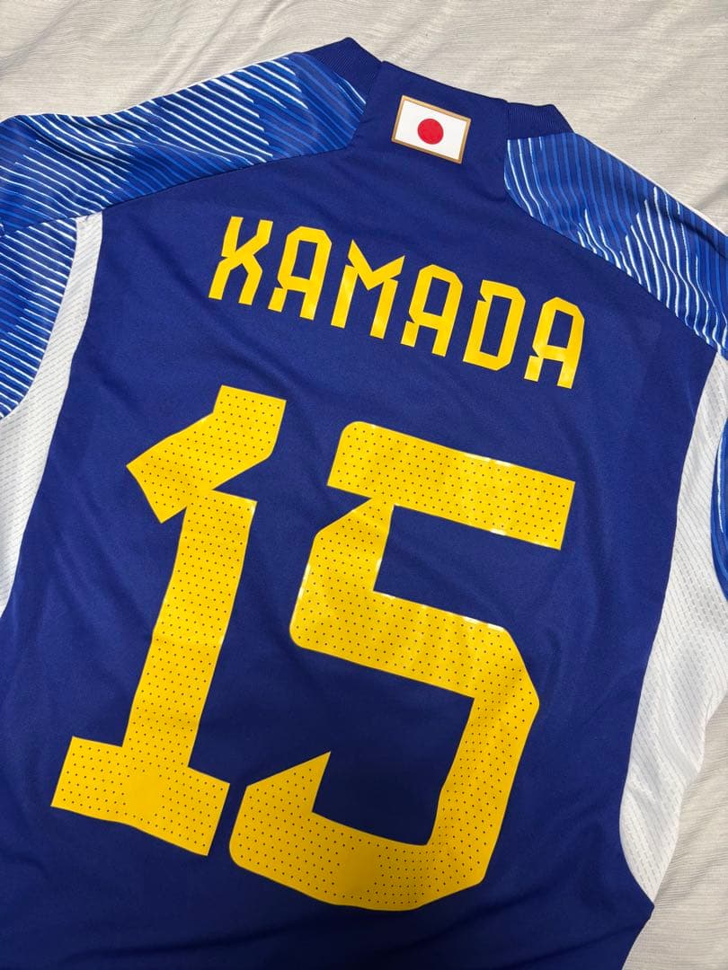 美品★2022日本代表 Adidas公式レプリカユニフォーム #15 鎌田大地