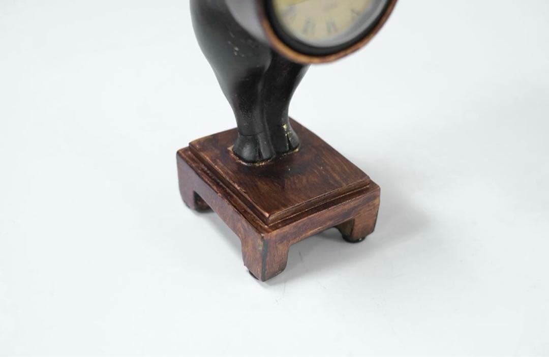 アンティーク　ぶたさん　時計　置き物