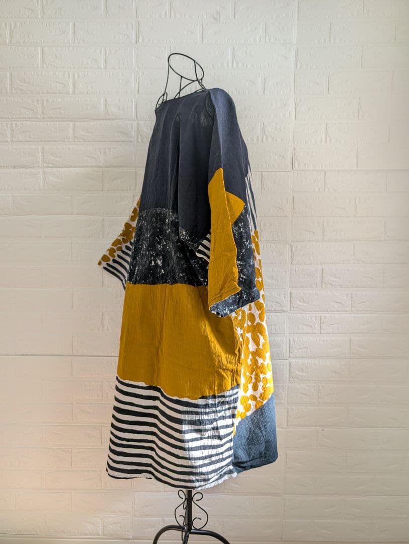 SOU・SOU 高島縮 貫頭衣 ワンピース 東山三十六峰 黄金畑 日本製