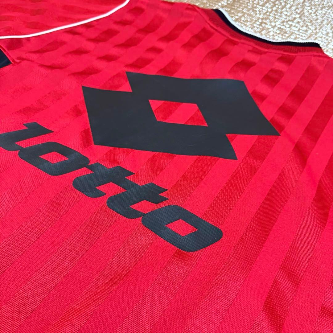 【極美品】Lotto ロット ヴィンテージ ゲームシャツ L 長袖 赤黒 90s