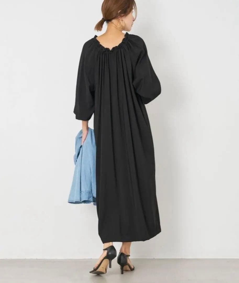 《専用》MICA&DEAL 2WAYワンピース マキシ リボン 黒 洗える F