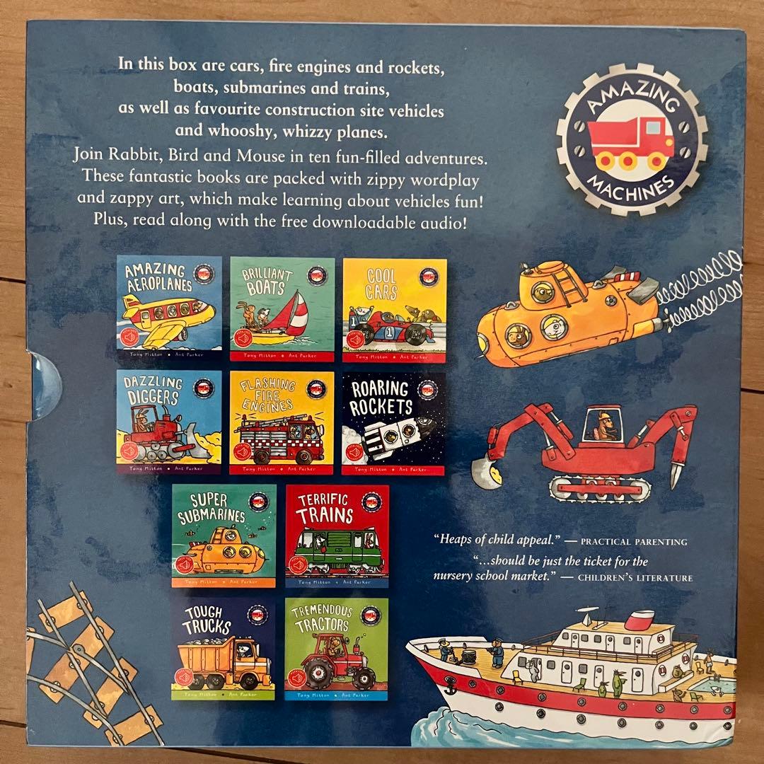 【QR付き】Amazing Machines 乗り物　英語絵本　10冊