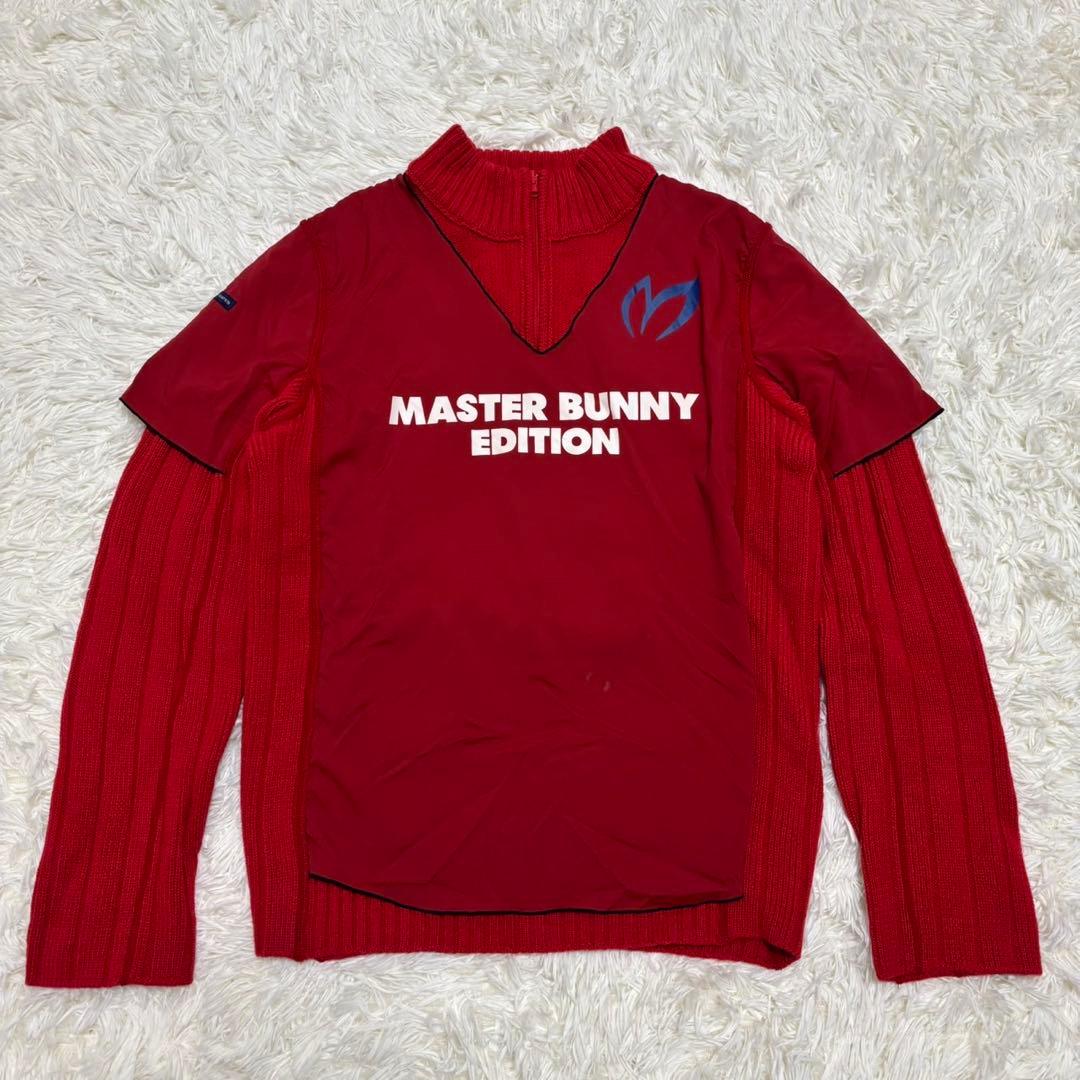 【マスターバニーエディション】リバーシブル　ゴルフウェア　セーター 赤 L