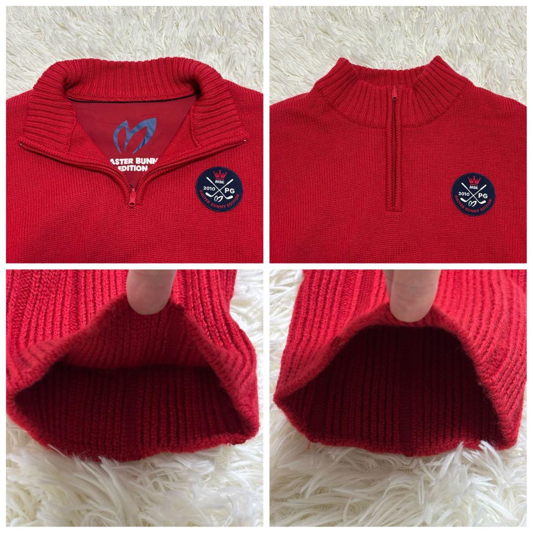 【マスターバニーエディション】リバーシブル　ゴルフウェア　セーター 赤 L
