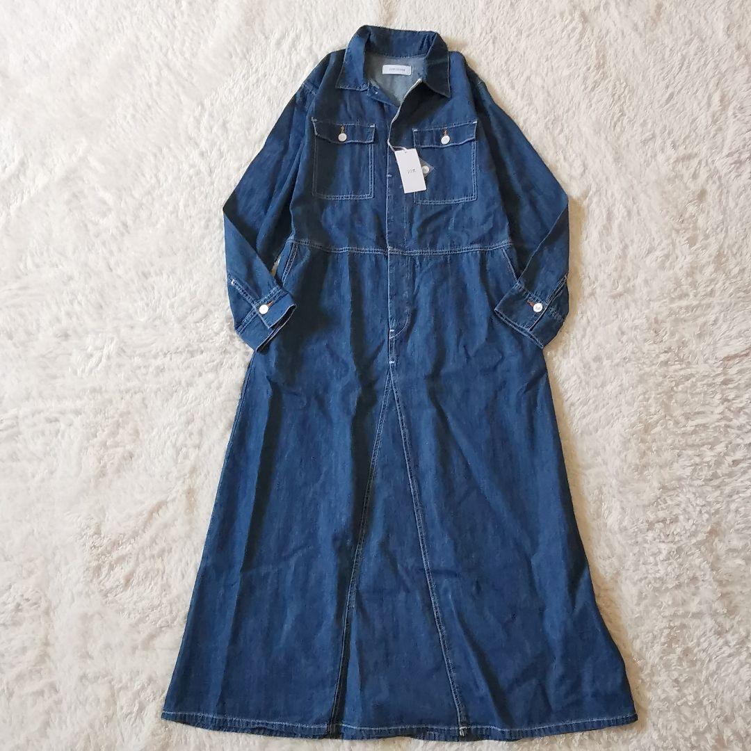 新品タグ付き 23区 デニム ロング ワンピース 春夏 マキシ丈 ブルー 38