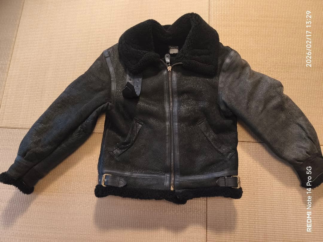 値引き！AVIREX B-3 ムートン フライトジャケット 本革シープスキン 黒