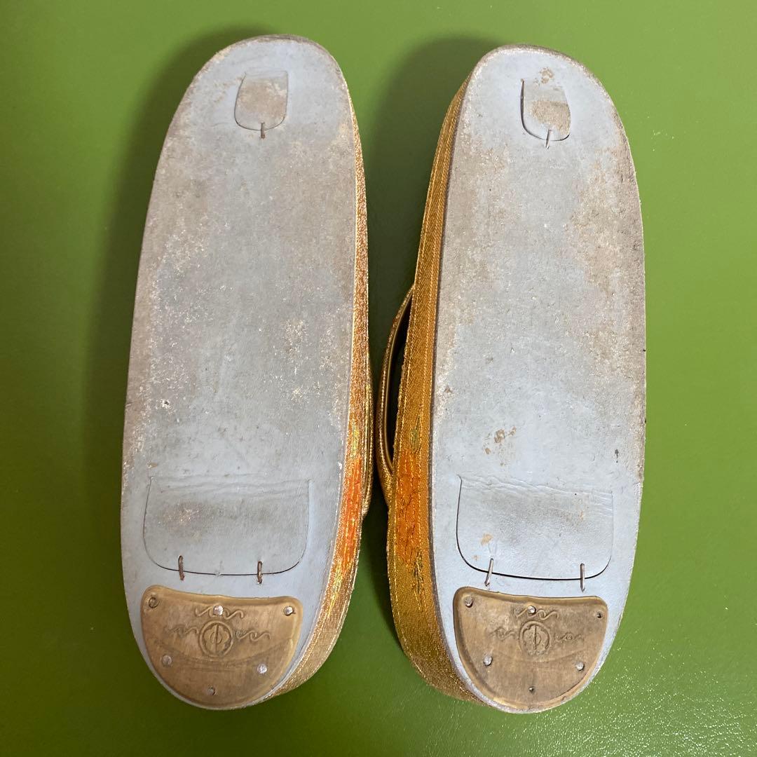 礼装用　和装用　草履バッグ　金 花模様刺繍＊QF