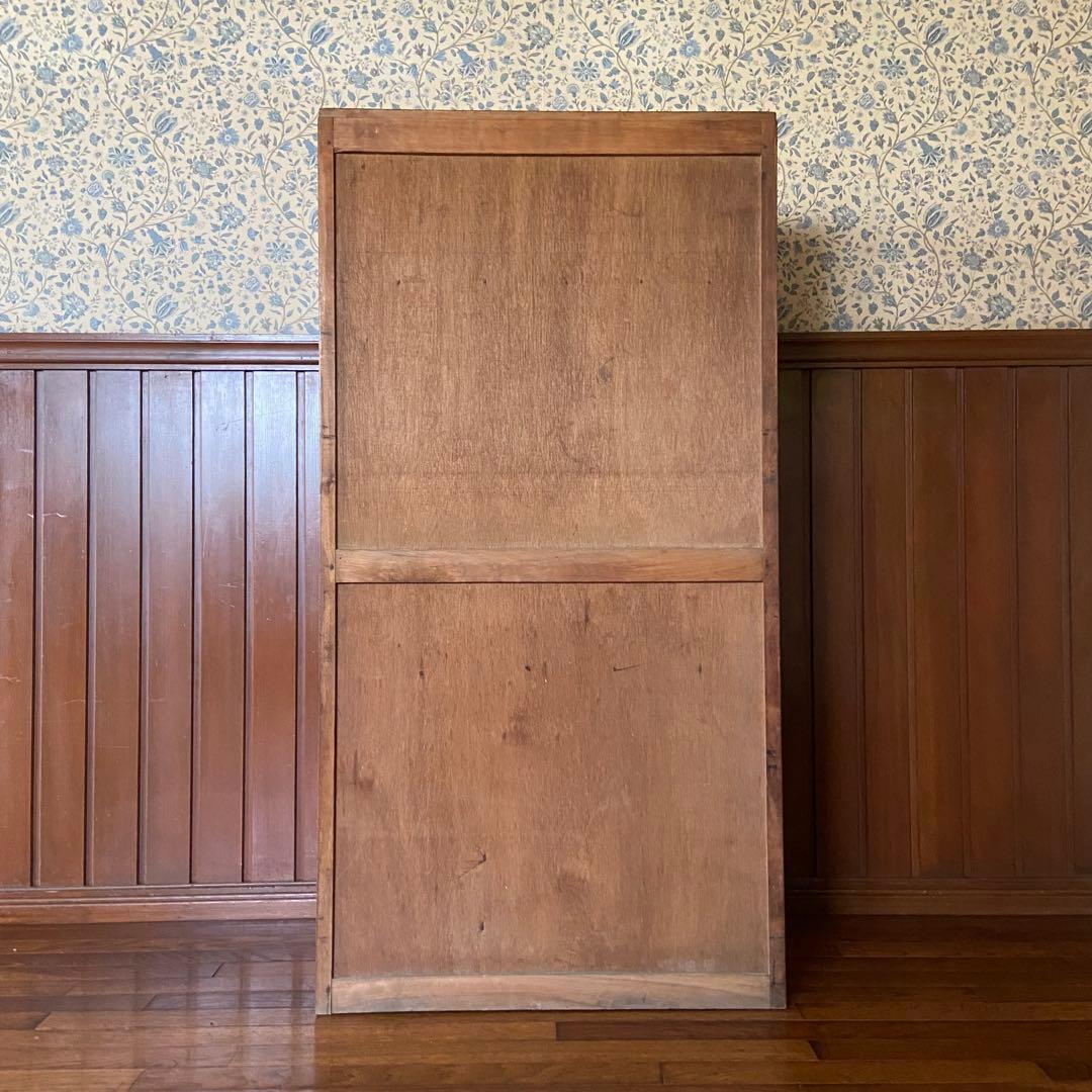 アンティーク　食器棚　置き台付き　希少な棚　ダイヤガラス　戸棚　昭和レトロ