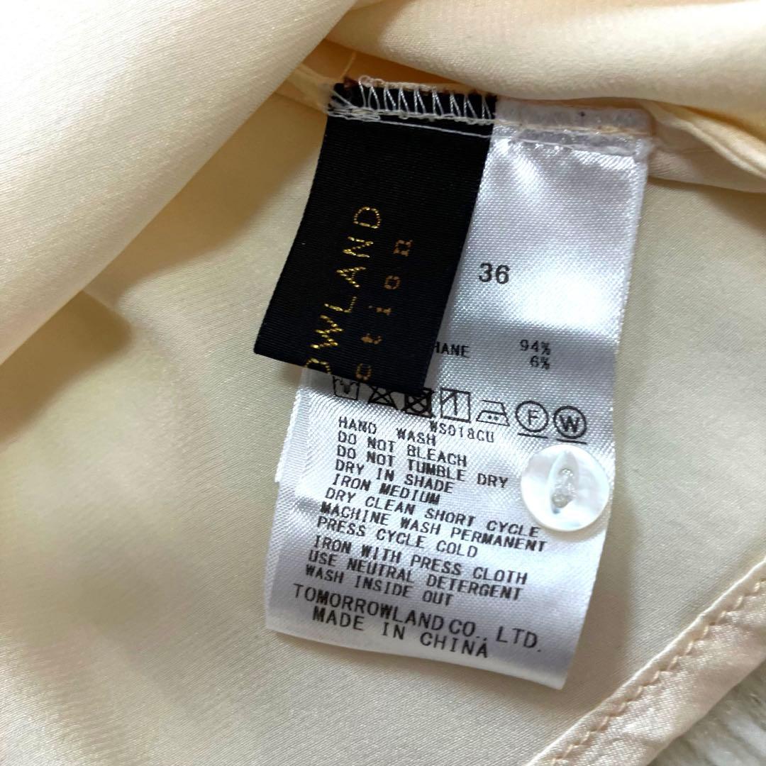 トゥモローランドコレクション ウォッシャブル シルクサテン ボウタイブラウス