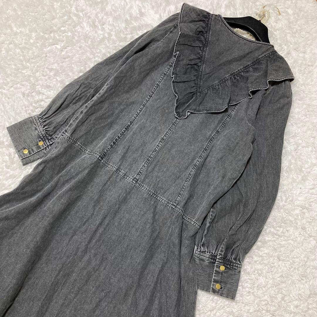 極美品♡ ダイアグラム ラッフルティアードワンピース 38 ブラック