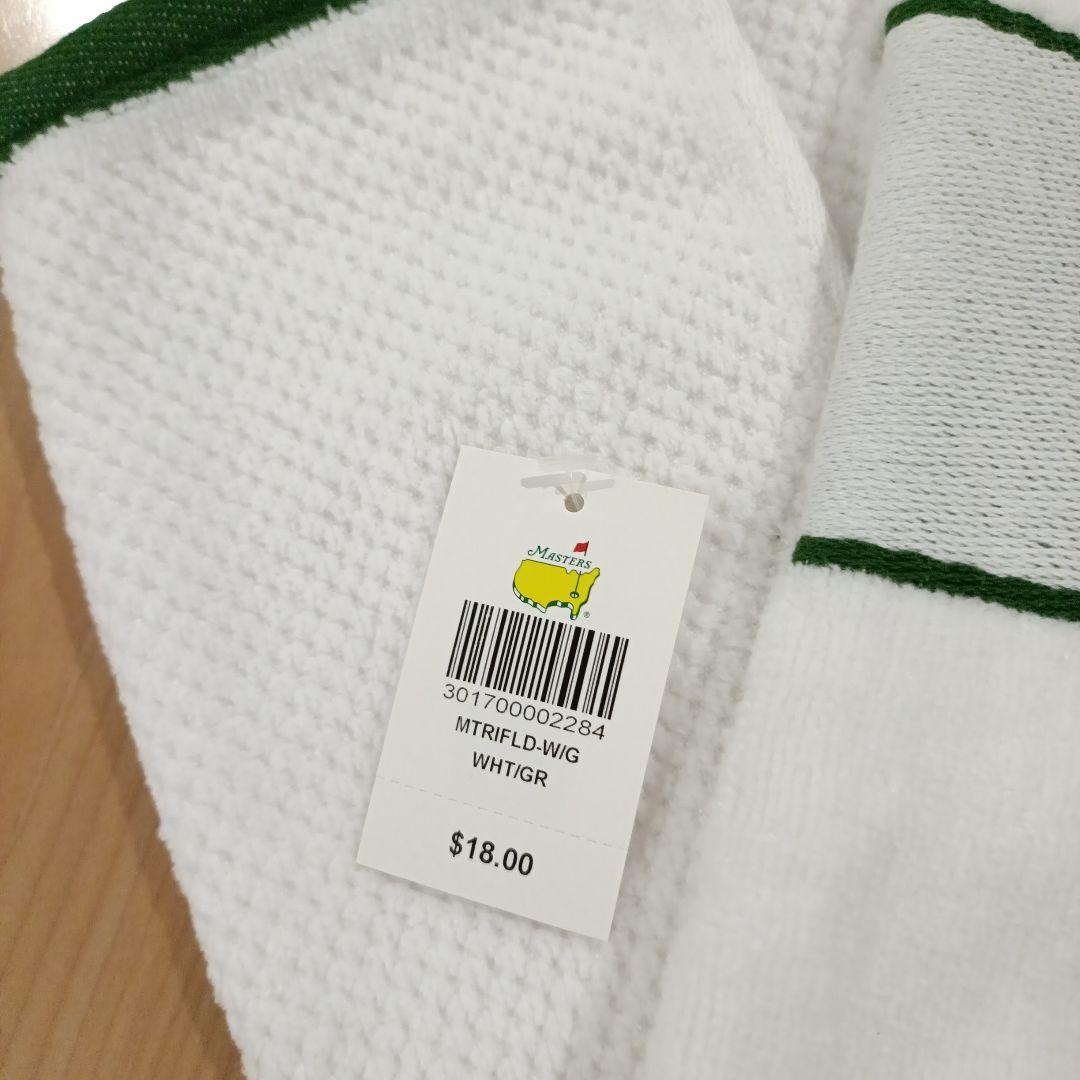 新品MASTERS 　オーガスタゴルフタオル ホワイト/グリーン