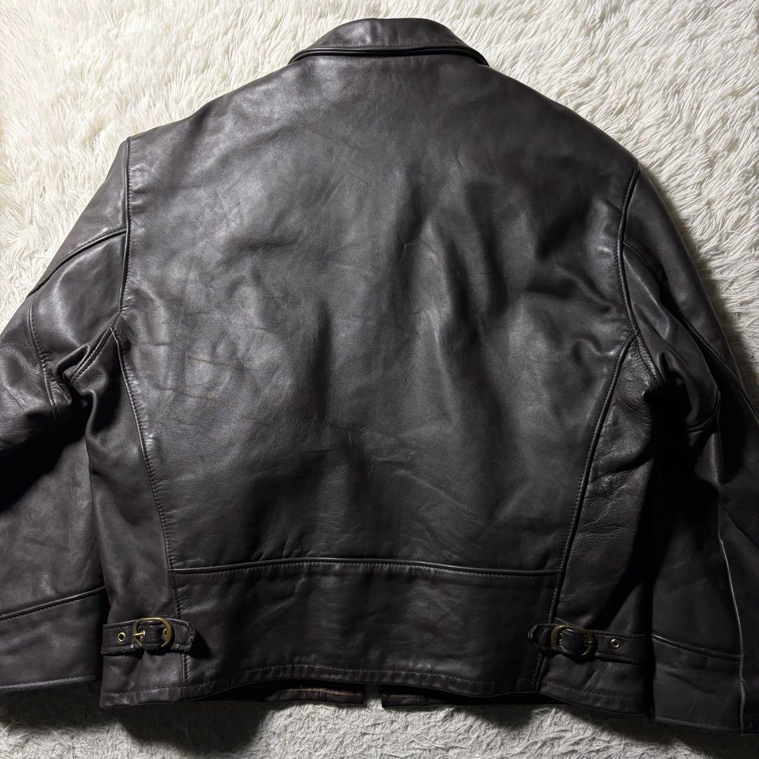 d*2様 【米国製】schott レザージャケット　本革　ブラウン　48 ビッグ
