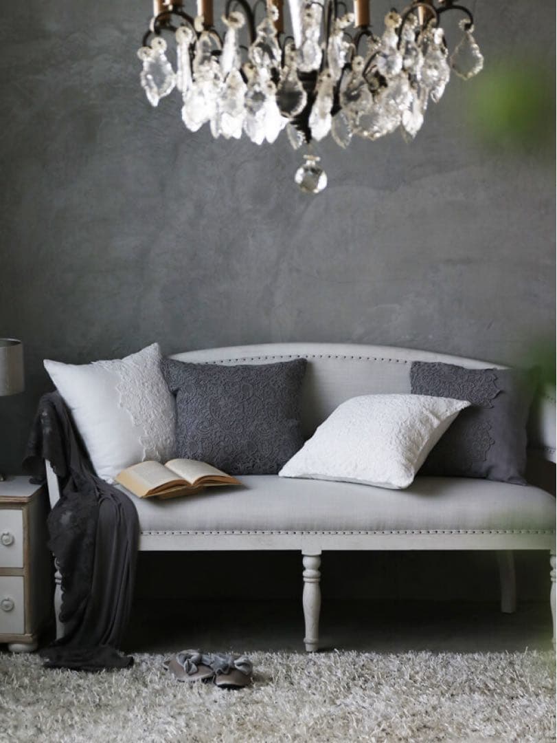 サラグレースクッションカバー ライトグレー 50cm×50cm