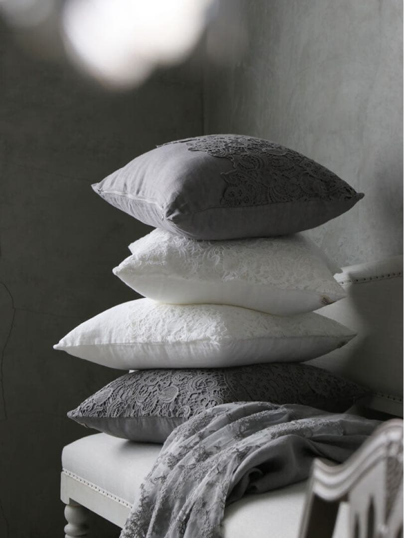 サラグレースクッションカバー ライトグレー 50cm×50cm