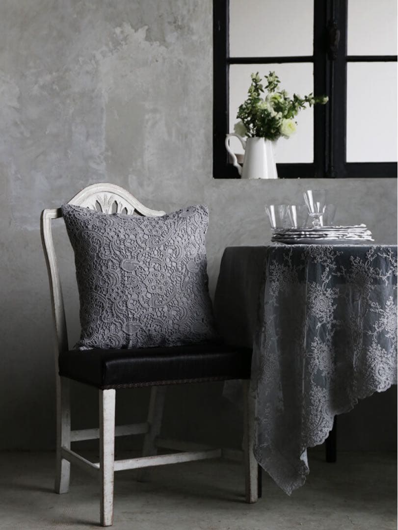 サラグレースクッションカバー ライトグレー 50cm×50cm