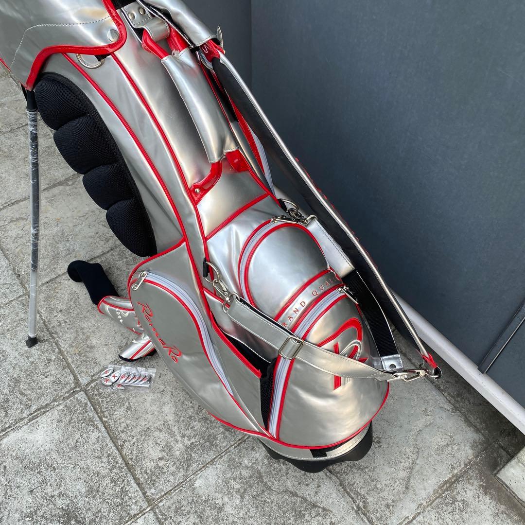 Romaro ゴルフ　キャディバッグ　赤シルバー