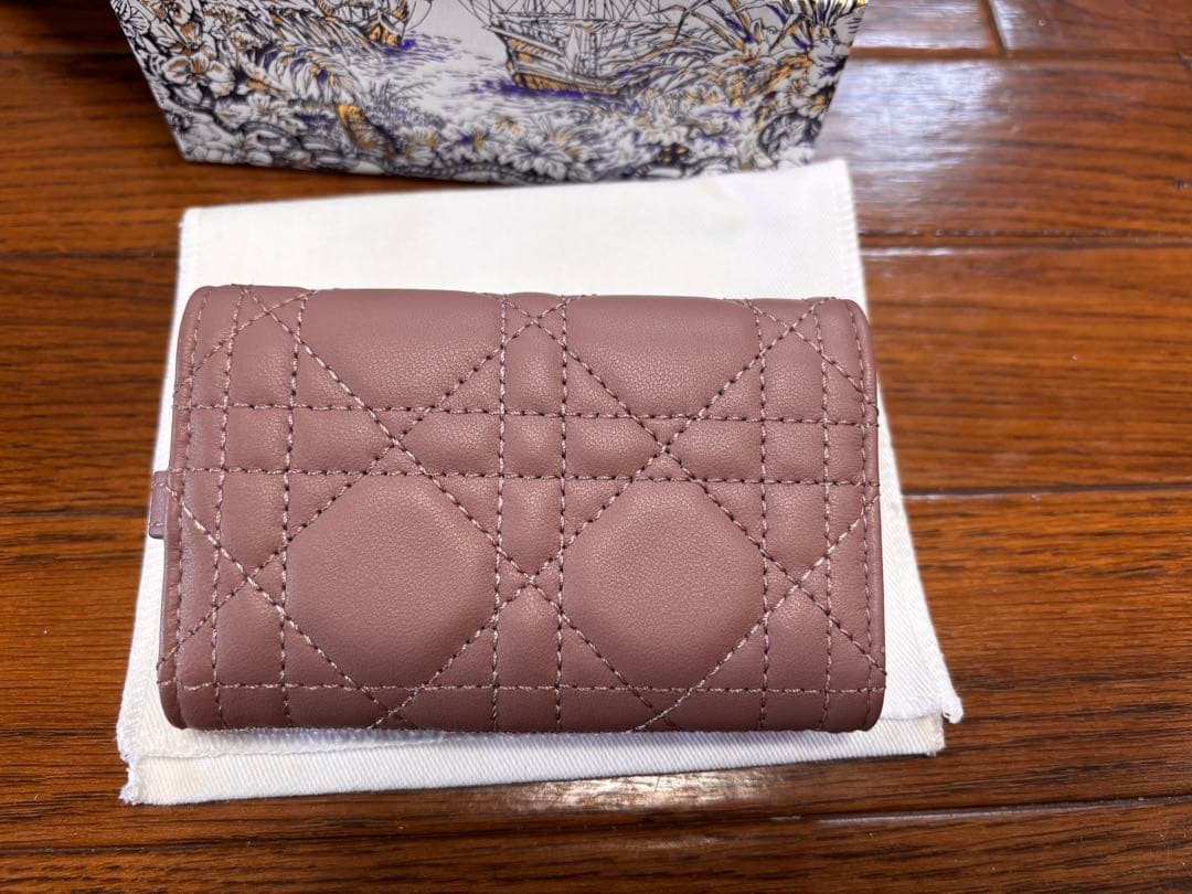 DIOR ピンク レザー キーケース キルティング