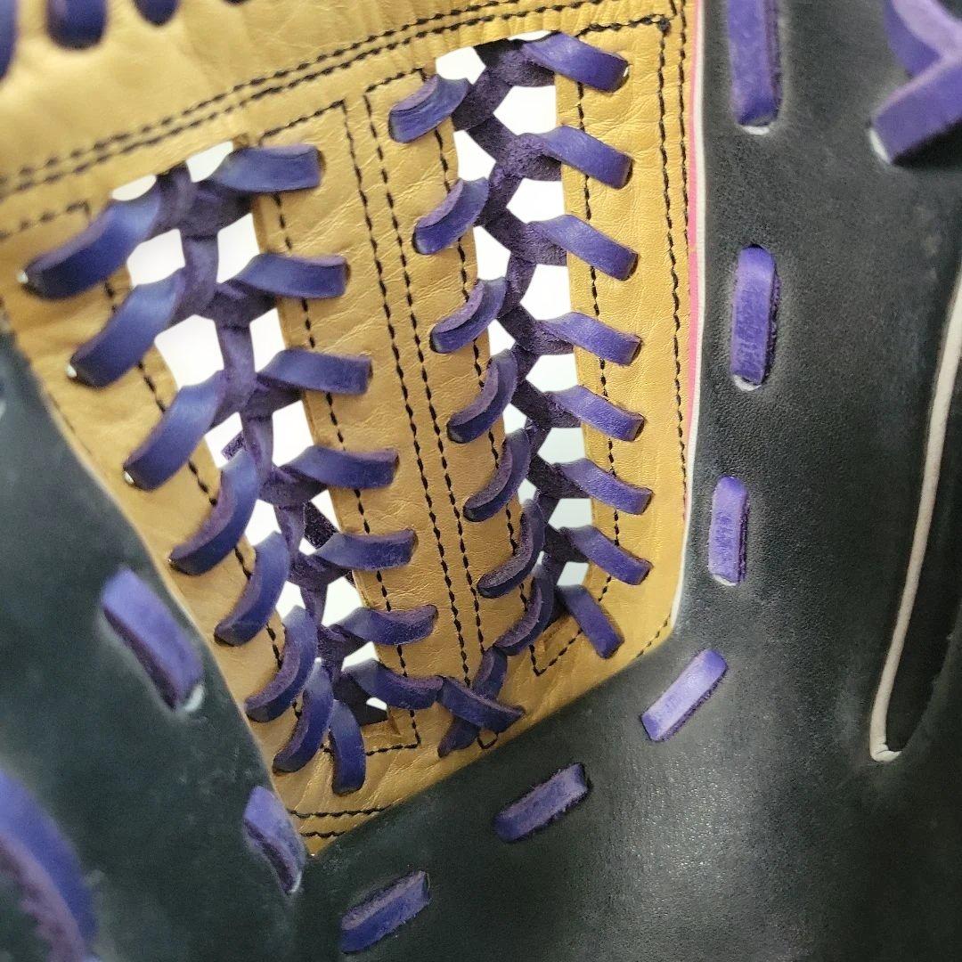 adidas 軟式グローブ ピンク/黒/紫/金