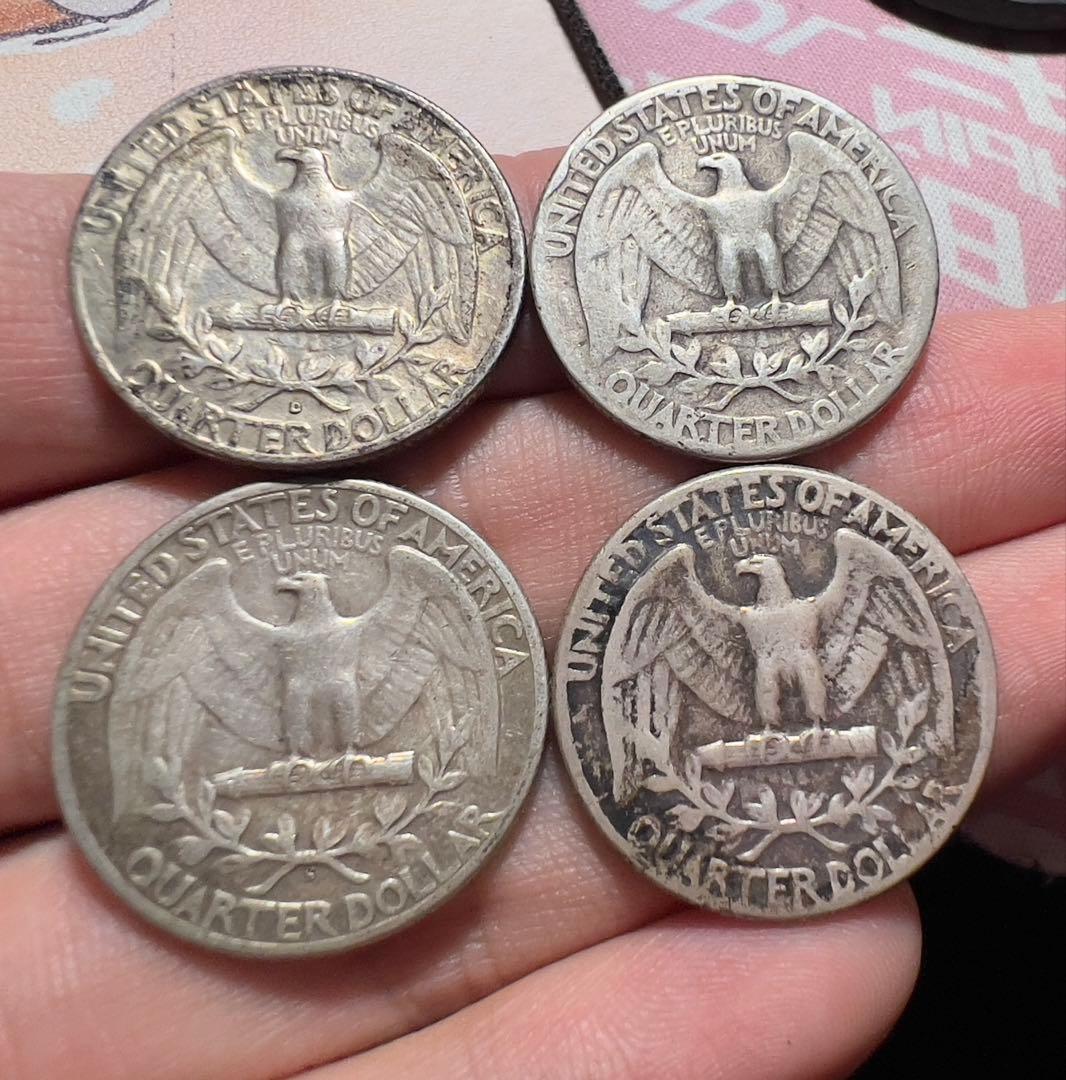 アメリカ　銀貨　USA 25セント　外国　終了になることもあり